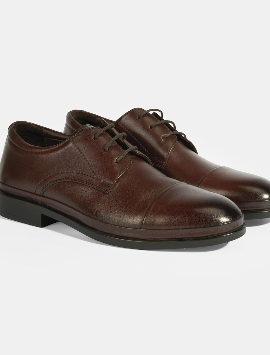 Erkek Kahve DesaComfort Deri Bağcıklı Günlük Ayakkabı