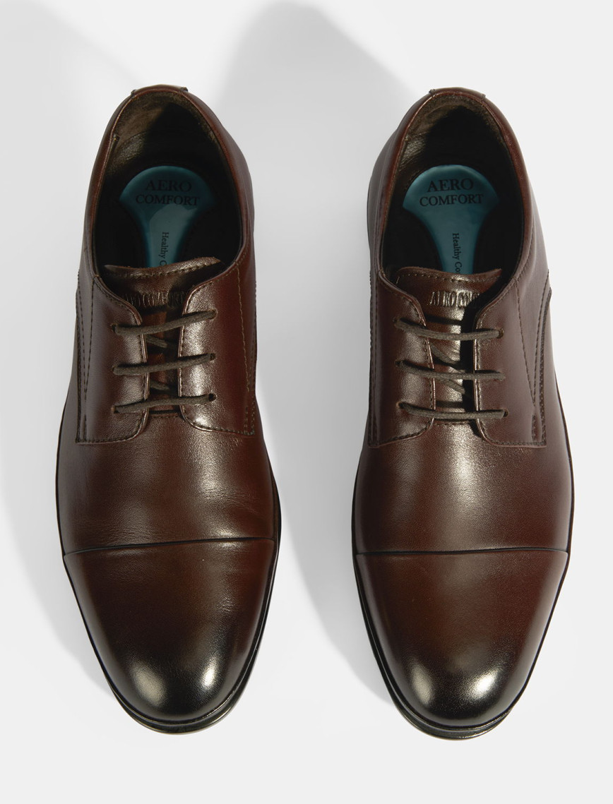 Erkek Kahve DesaComfort Deri Bağcıklı Günlük Ayakkabı