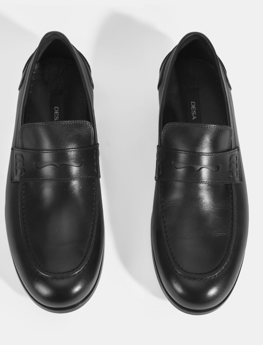 Erkek Siyah Deri Loafer