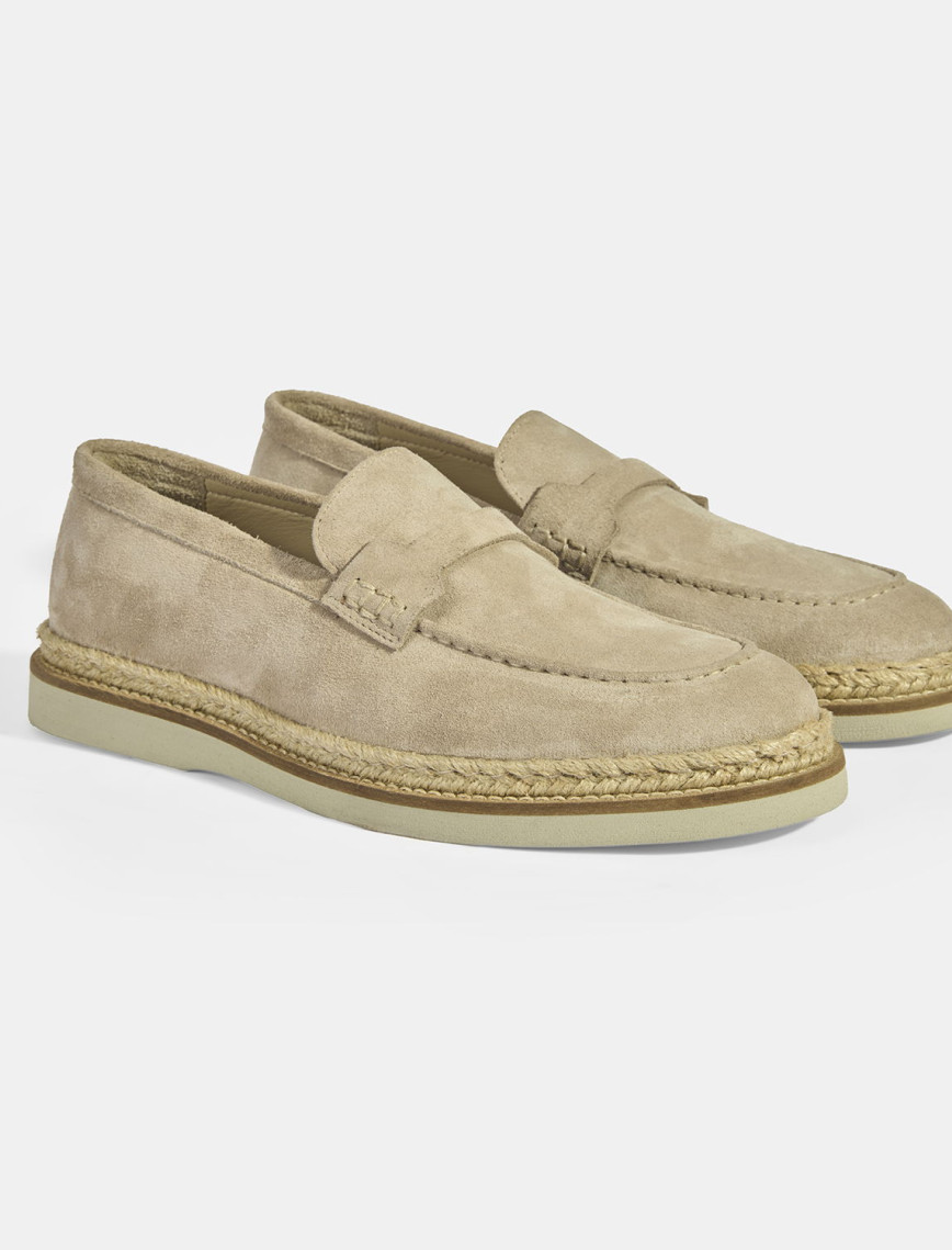 Bej Erkek Örgü Detaylı Süet Loafer Bej Erkek Örgü Detaylı Süet Loafer