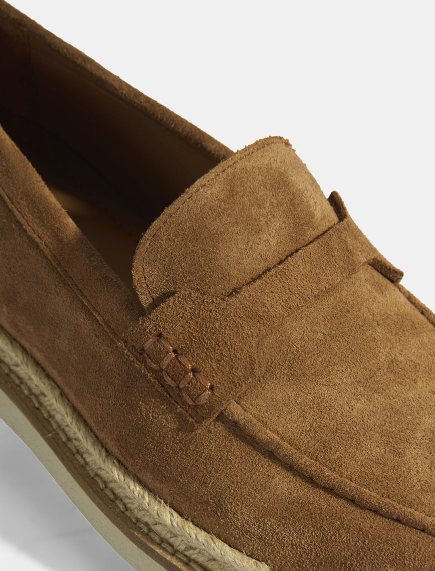 Taba Erkek Örgü Detaylı Süet Loafer Taba Erkek Örgü Detaylı Süet Loafer