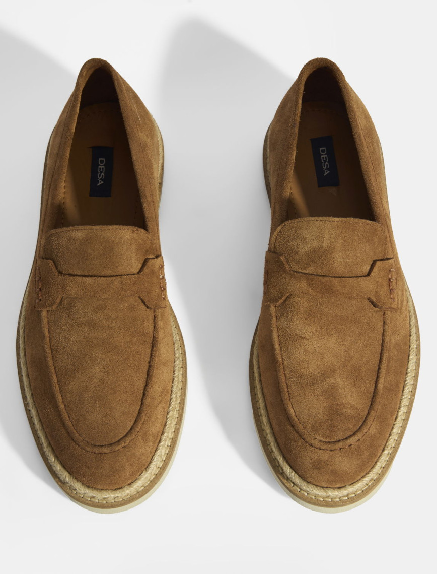 Taba Erkek Örgü Detaylı Süet Loafer Taba Erkek Örgü Detaylı Süet Loafer