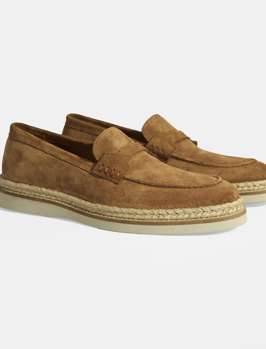 Taba Erkek Örgü Detaylı Süet Loafer Taba Erkek Örgü Detaylı Süet Loafer