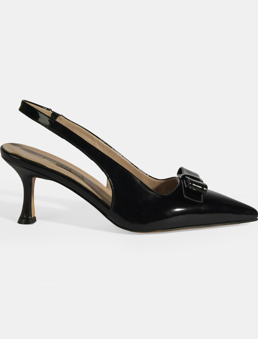 Kadın Krem Fiyonk Detaylı Rugan Topuklu Klasik Ayakkabı Kadın Krem Fiyonk Detaylı Rugan Topuklu Klasik Ayakkabı