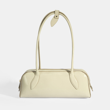 Limited Edition Bej Kadın Yaprak Detaylı Deri Omuz Çantası