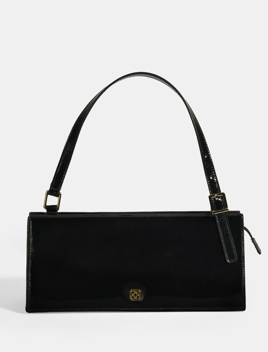 Siyah Kadın Deri Omuz Çantası Siyah Kadın Deri Omuz Çantası