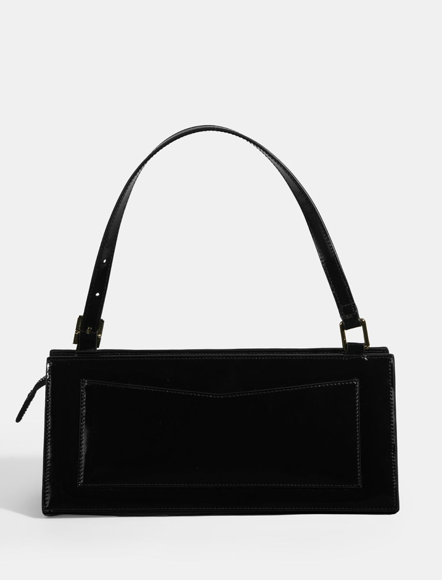 Siyah Kadın Deri Omuz Çantası Siyah Kadın Deri Omuz Çantası