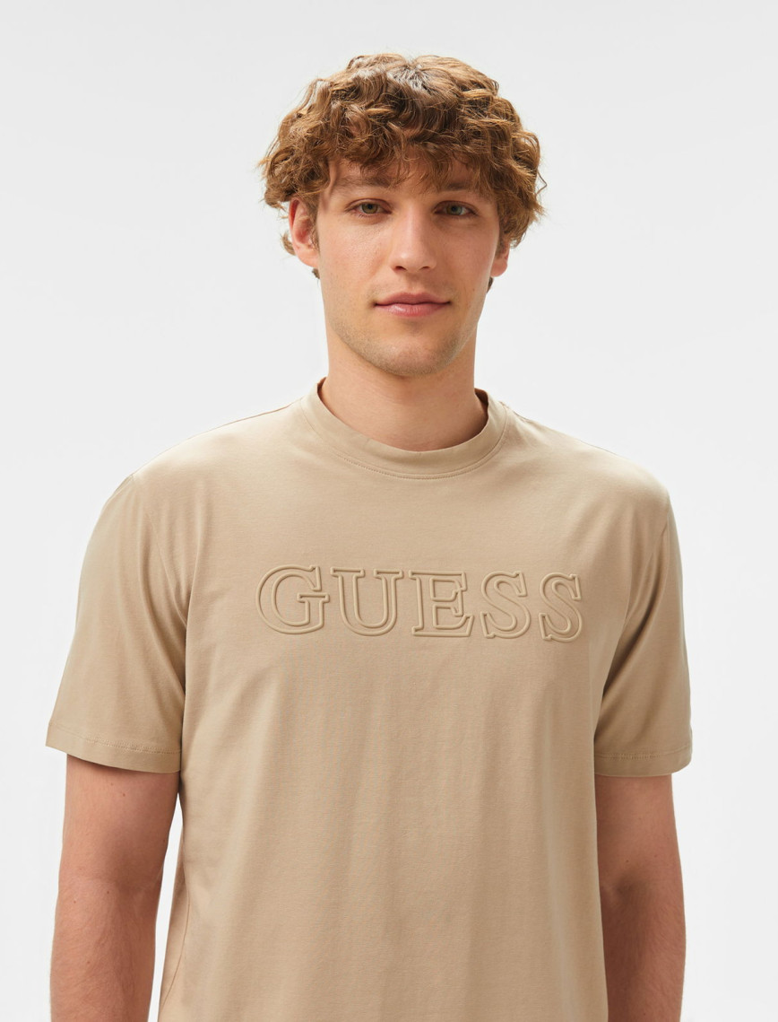 Guess Ss Alphy Mid Organicetch 180 Erkek Bej T-Shirt Guess Ss Alphy Mid Organicetch 180 Erkek Bej T-Shirt