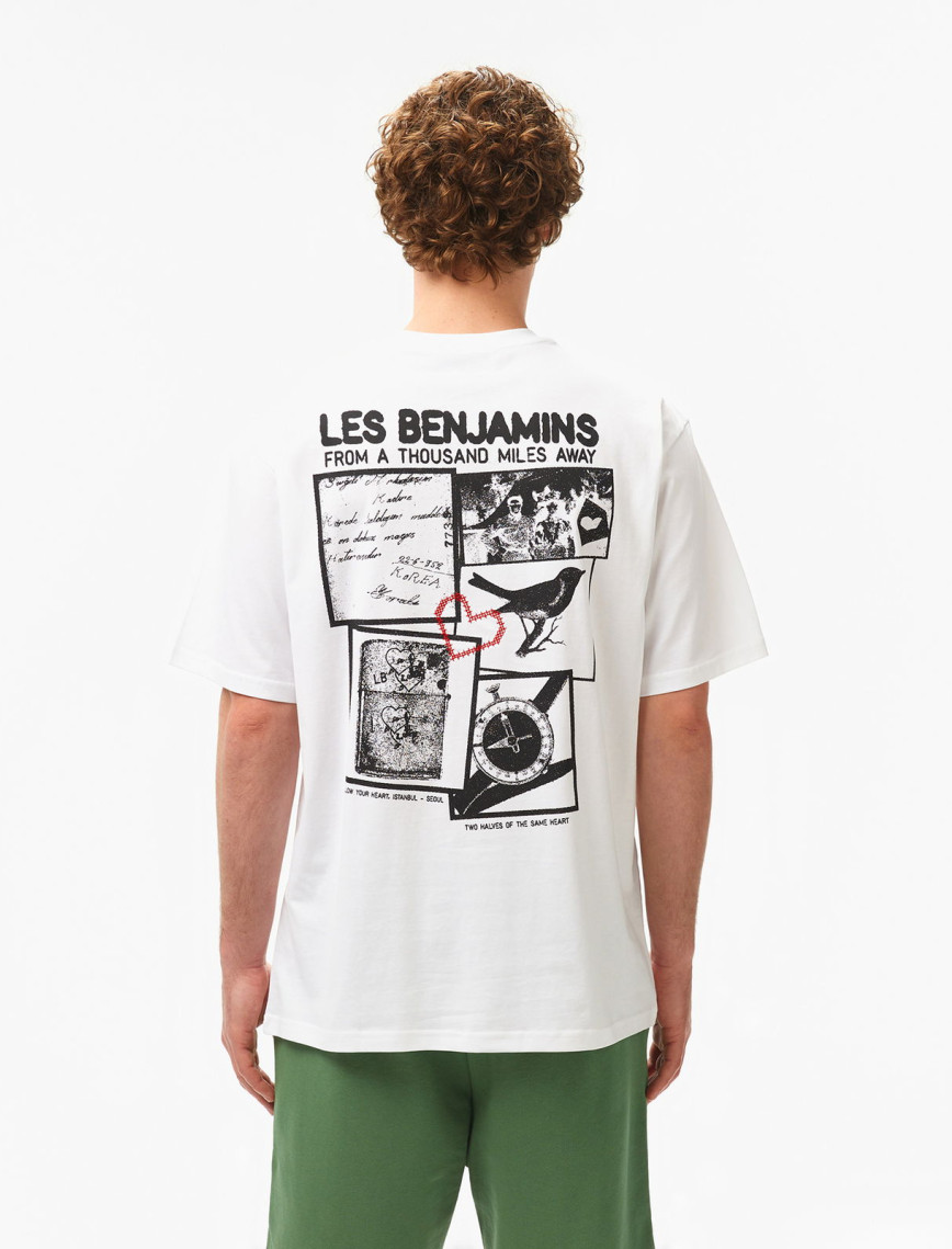 Les Benjamins Relaxed 024 Erkek Beyaz T-Shirt Les Benjamins Relaxed 024 Erkek Beyaz T-Shirt