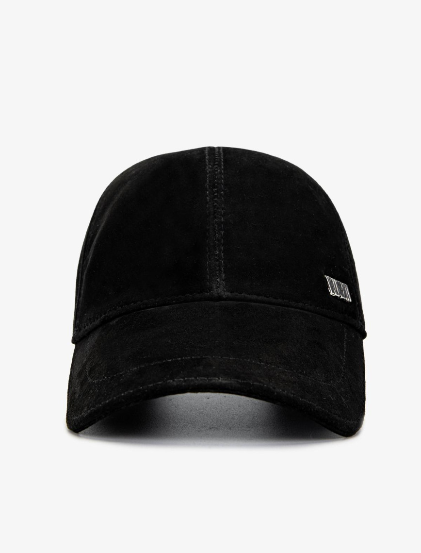 Valmenti Erkek Hakiki Deri Siyah Süet Beyzbol Şapka Valmenti Erkek Hakiki Deri Siyah Süet Beyzbol Şapka