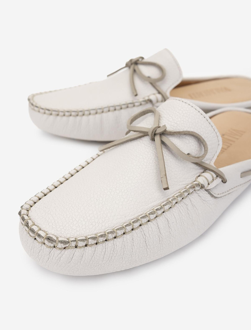 Valmenti Anjelika Erkek Beyaz Floter Hakiki Deri Düz Terlik Valmenti Anjelika Erkek Beyaz Floter Hakiki Deri Düz Terlik