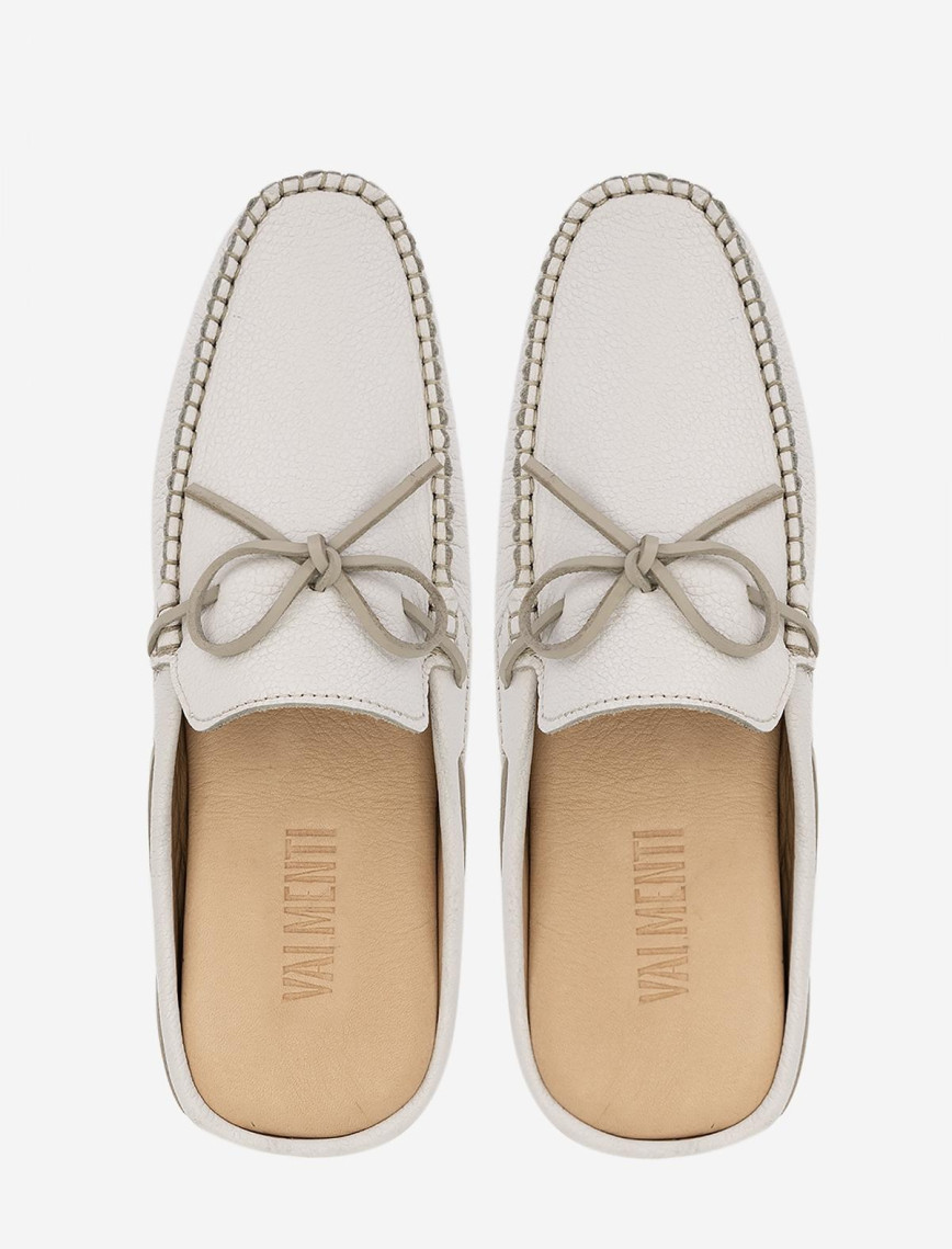 Valmenti Anjelika Erkek Beyaz Floter Hakiki Deri Düz Terlik Valmenti Anjelika Erkek Beyaz Floter Hakiki Deri Düz Terlik