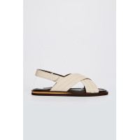 Sandals Factory Zeno Erkek Bej Hakiki Deri Sandalet Ayakkabı