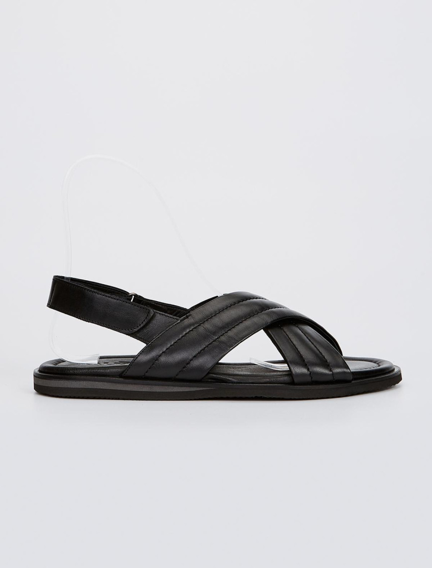 Sandals Factory Zeno Erkek Kırık Beyaz Hakiki Deri Sandalet Ayakkabı