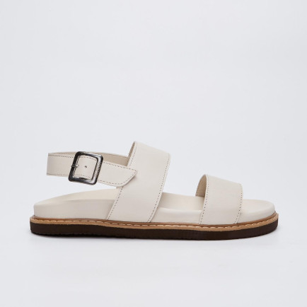 Valmenti Savino Erkek Kırık Beyaz Hakiki Deri DUZ SANDALET Valmenti Savino Erkek Kırık Beyaz Hakiki Deri DUZ SANDALET