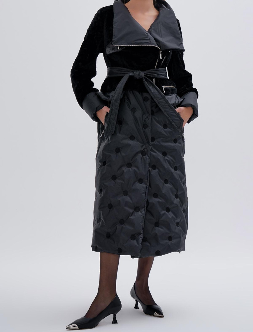 Valmenti Kadın KURK/DERI/KUMAS Siyah Mont Valmenti Kadın KURK/DERI/KUMAS Siyah Mont