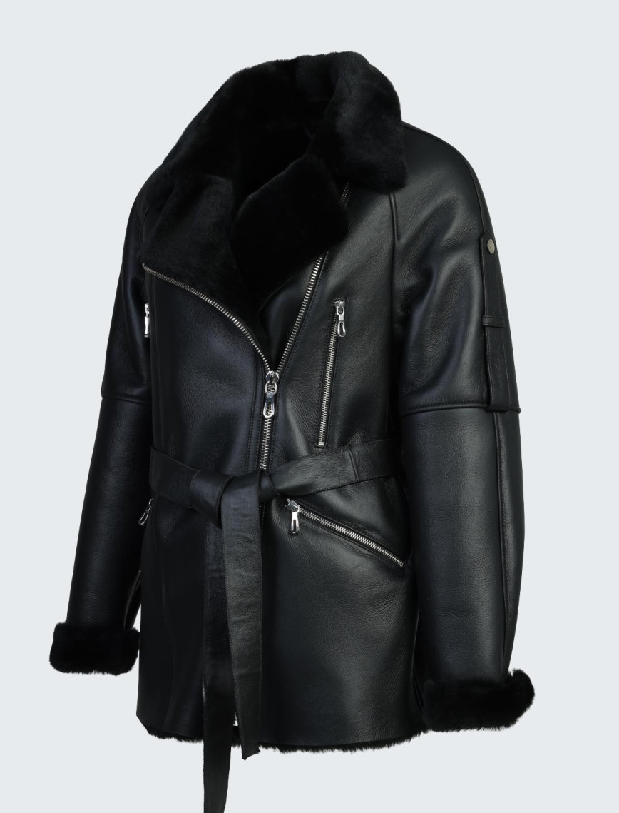 Valmenti Kadın Siyah Hakiki Deri Deri Mont Valmenti Kadın Siyah Hakiki Deri Deri Mont