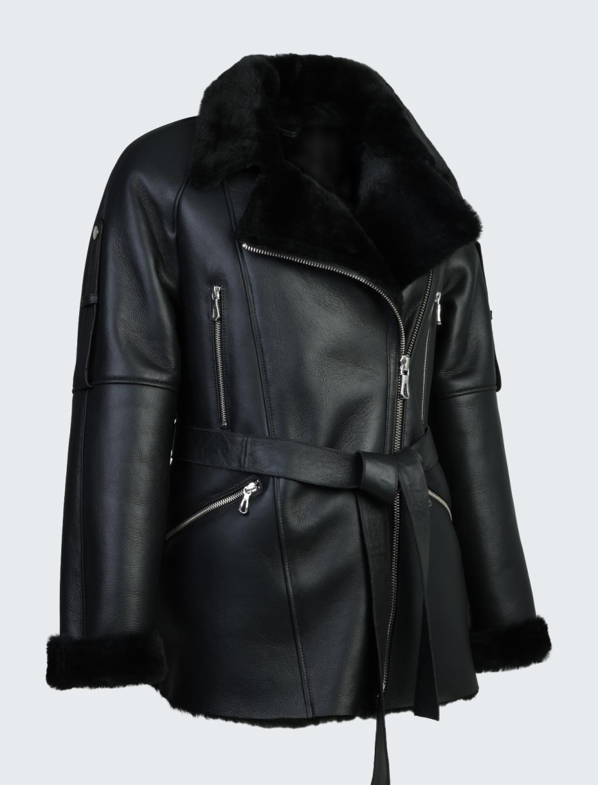 Valmenti Kadın Siyah Hakiki Deri Deri Mont Valmenti Kadın Siyah Hakiki Deri Deri Mont