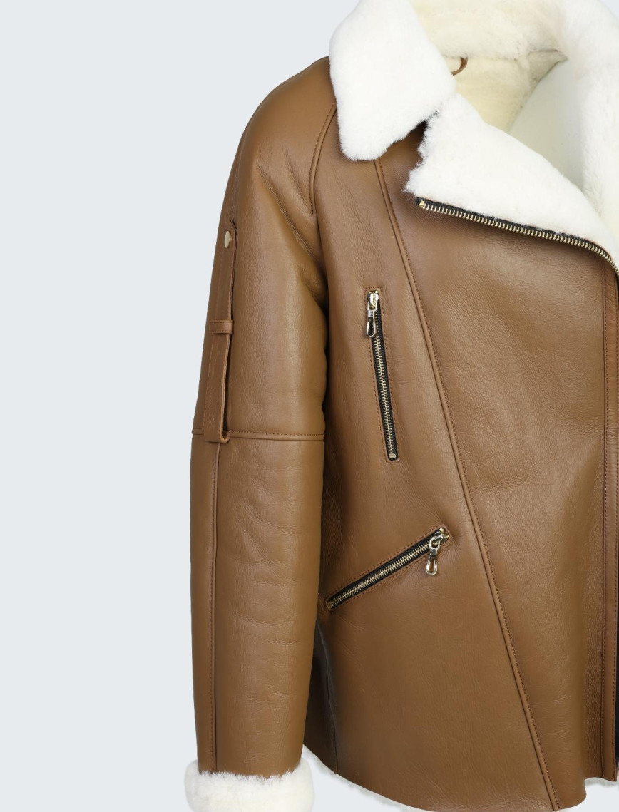 Valmenti Kadın Viski Hakiki Deri Deri Mont