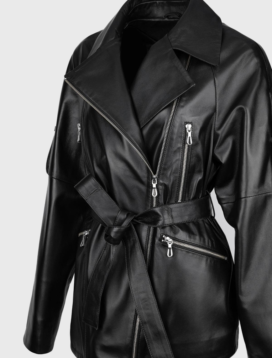 Valmenti Kadın Siyah Hakiki Deri Deri Mont Valmenti Kadın Siyah Hakiki Deri Deri Mont