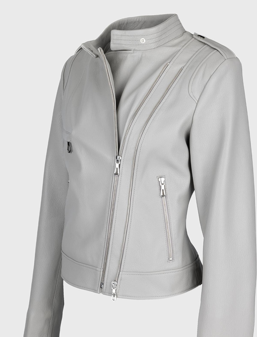 Valmenti Kadın Gri Hakiki Deri Deri Mont Valmenti Kadın Gri Hakiki Deri Deri Mont