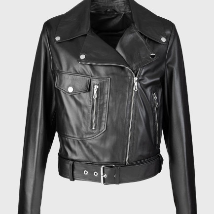 Valmenti Kadın Siyah Hakiki Deri Deri Mont