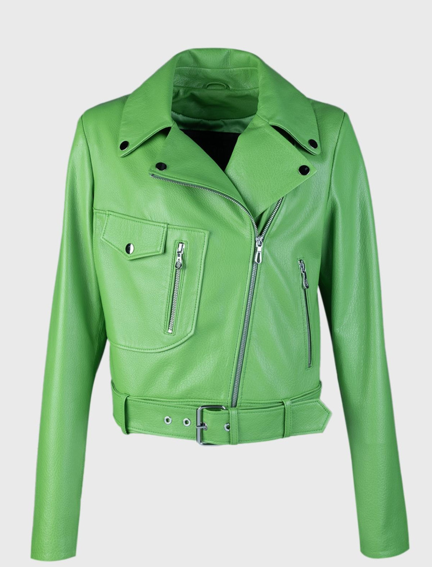 Valmenti Kadın Yeşil Hakiki Deri Deri Mont Valmenti Kadın Yeşil Hakiki Deri Deri Mont