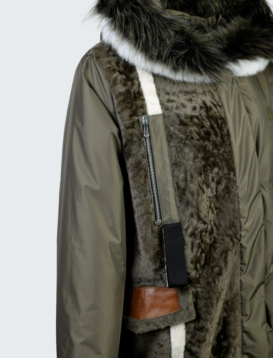 Valmenti Kadın Haki KURK/DERI/KUMAS Mont Valmenti Kadın Haki KURK/DERI/KUMAS Mont