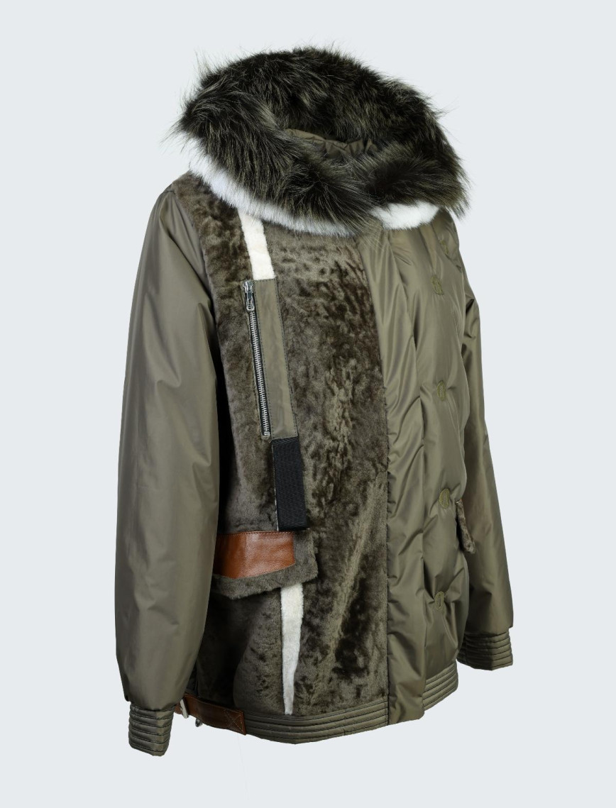 Valmenti Kadın Haki KURK/DERI/KUMAS Mont Valmenti Kadın Haki KURK/DERI/KUMAS Mont