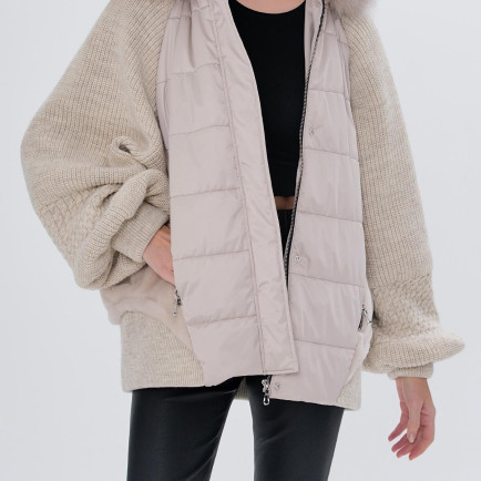 Valmenti Kadın Kürk Bej Mont