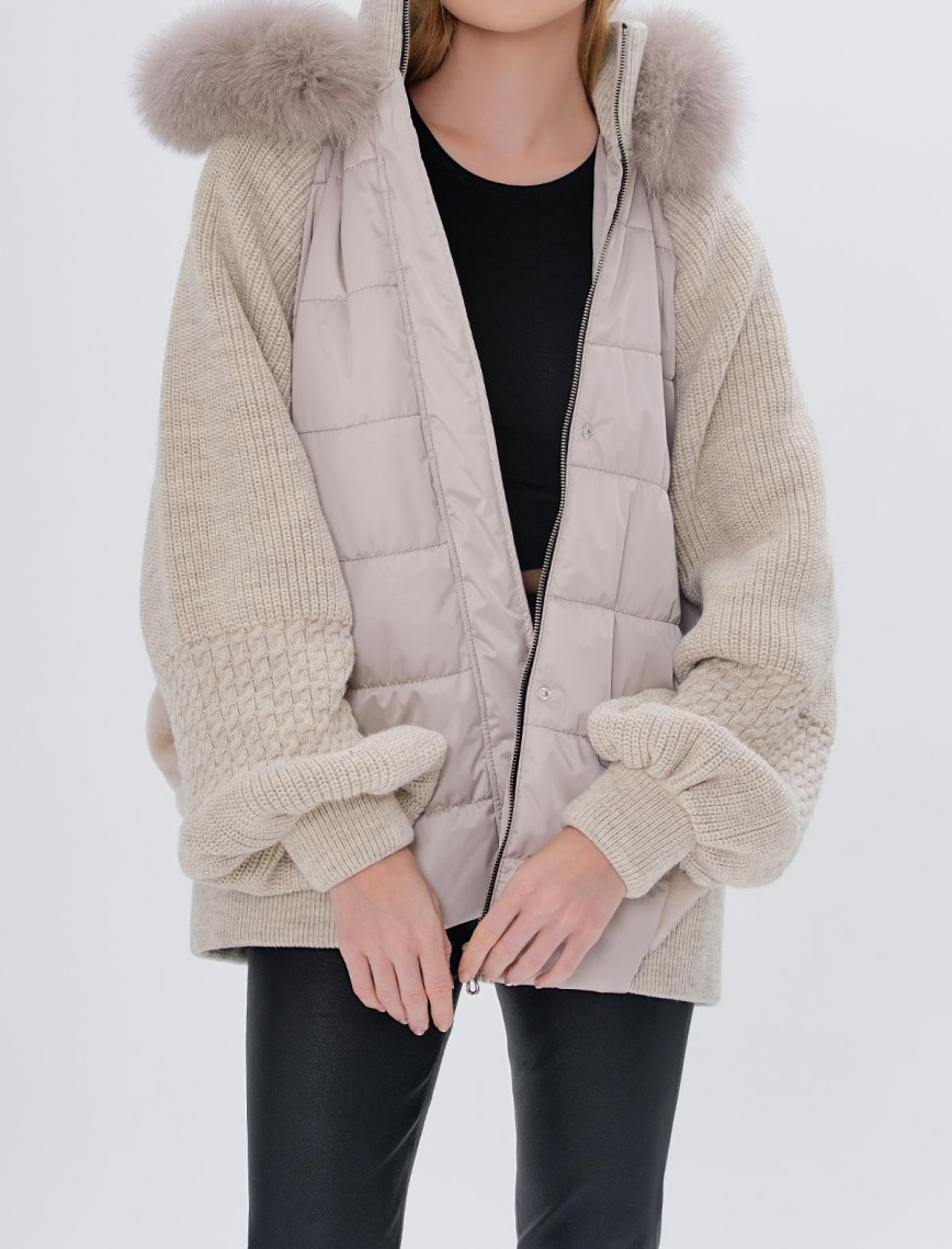 Valmenti Kadın Kürk Bej Mont