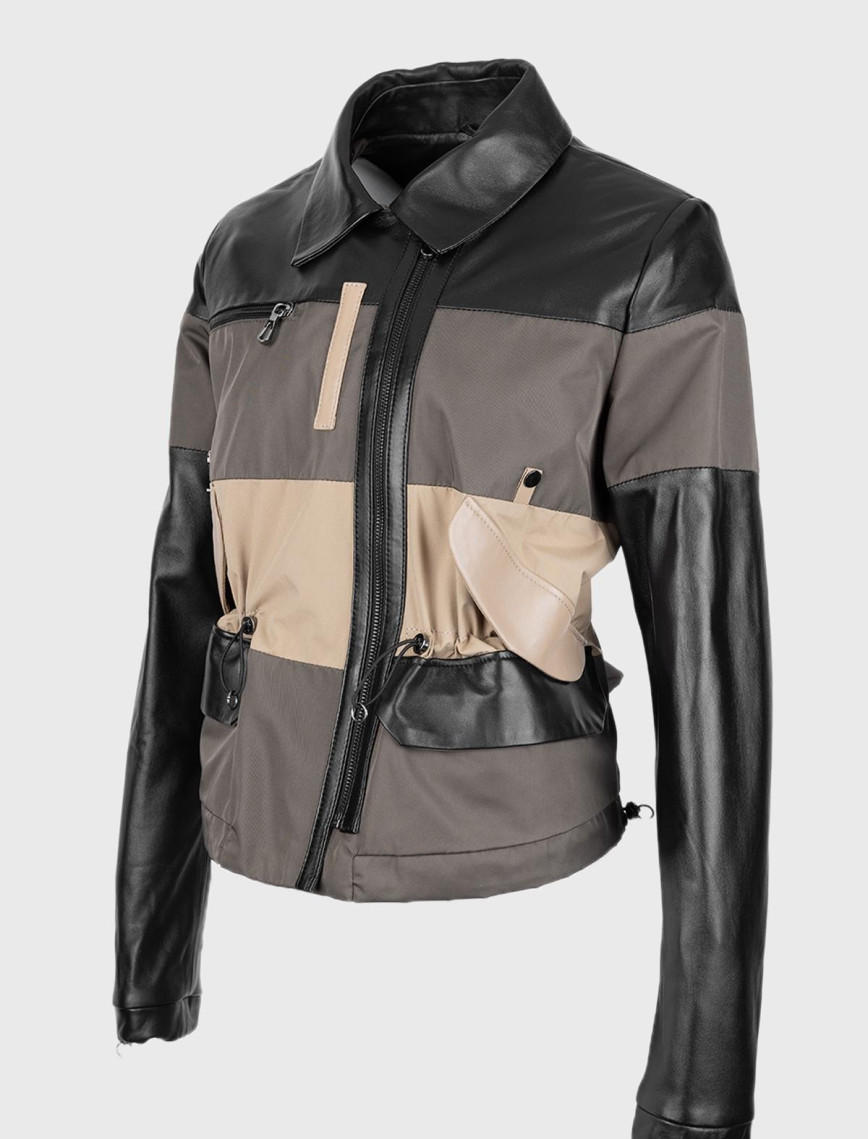 Valmenti Kadın Siyah Deri & Tekstil Deri Mont Valmenti Kadın Siyah Deri & Tekstil Deri Mont