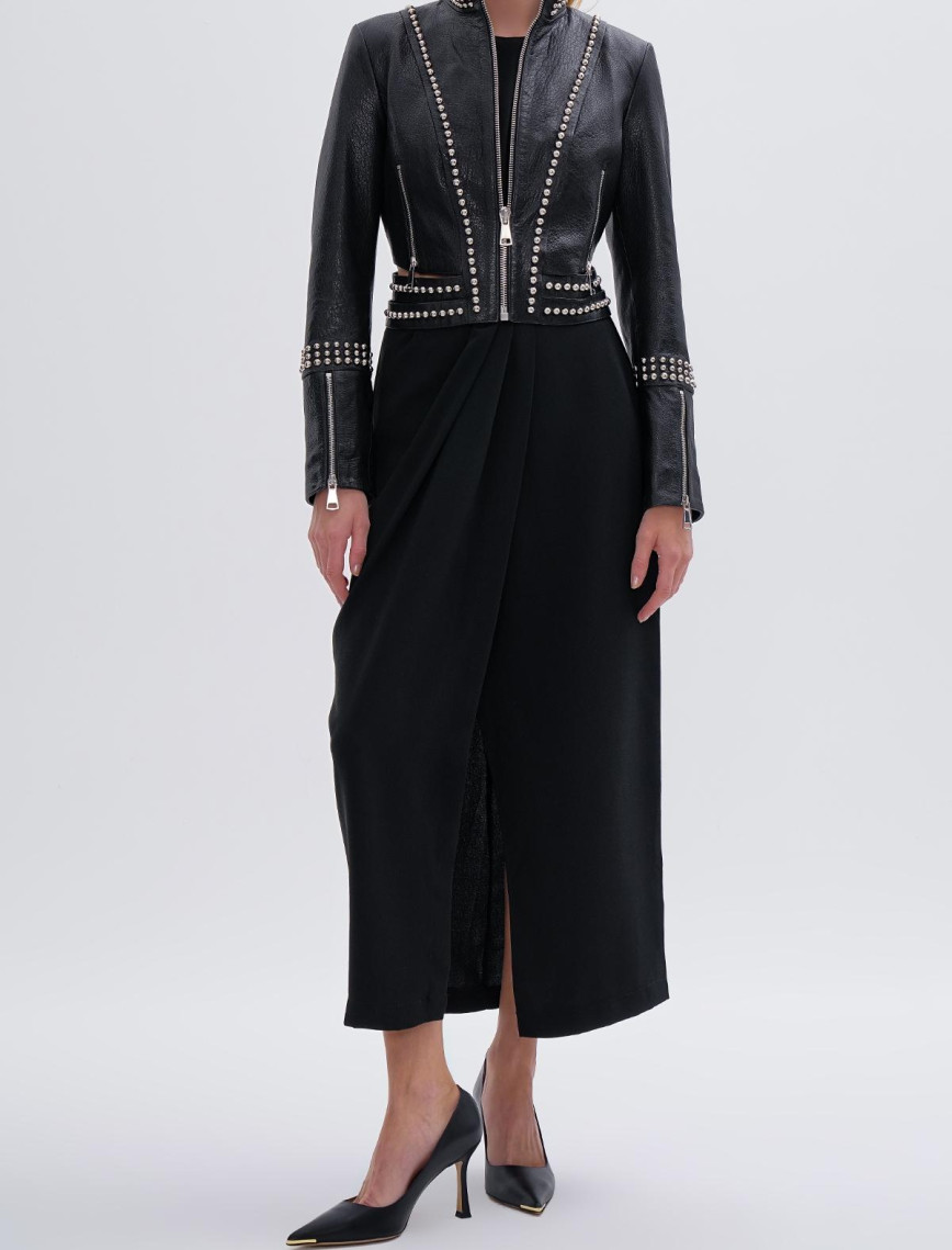 Valmenti Kadın Hakiki Deri Siyah Mont Valmenti Kadın Hakiki Deri Siyah Mont