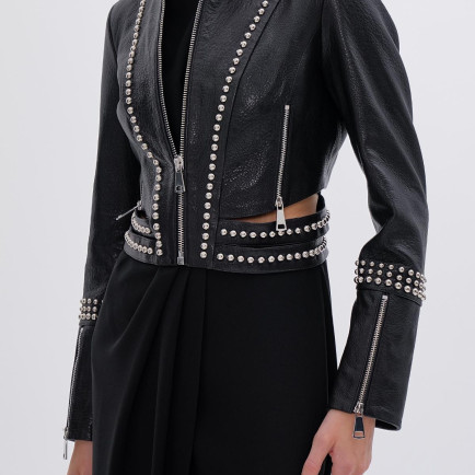 Valmenti Kadın Hakiki Deri Siyah Mont