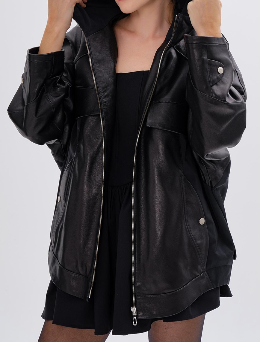 Valmenti Kadın Hakiki Deri Siyah Mont Valmenti Kadın Hakiki Deri Siyah Mont