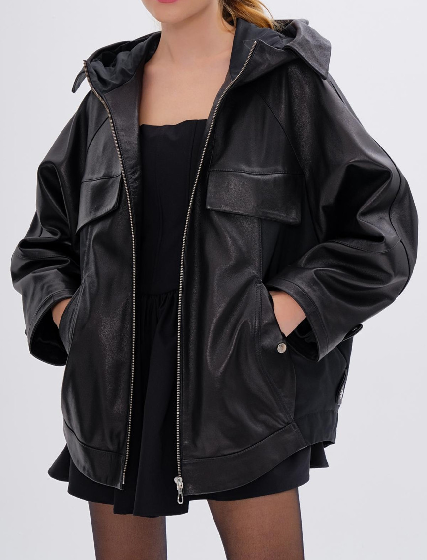 Valmenti Kadın Hakiki Deri Siyah Mont Valmenti Kadın Hakiki Deri Siyah Mont