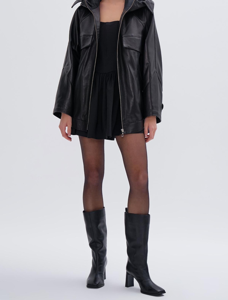 Valmenti Kadın Hakiki Deri Siyah Mont Valmenti Kadın Hakiki Deri Siyah Mont