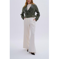 Valmenti Kadın Hakiki Deri Olive Deri Mont