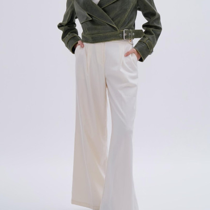 Valmenti Kadın Hakiki Deri Olive Deri Mont