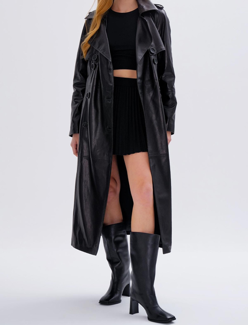 Valmenti Kadın Hakiki Deri Siyah Deri Mont Valmenti Kadın Hakiki Deri Siyah Deri Mont