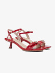 Valmenti Oro Kadın Kırmızı Hakiki Deri Topuklu Sandalet