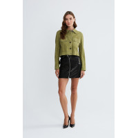 Valmenti Kadın Olive Hakiki Deri Ceket