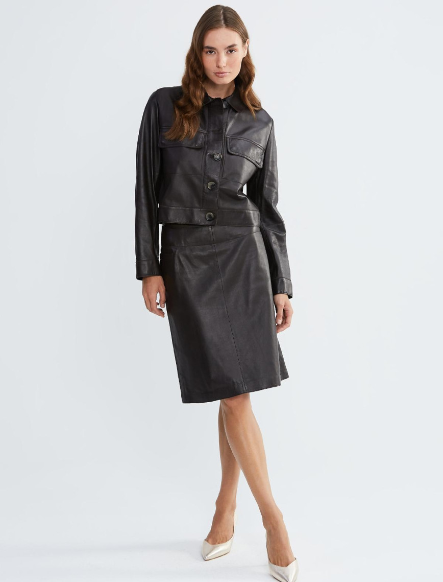 Valmenti Kadın Acı Kahve Hakiki Deri Ceket