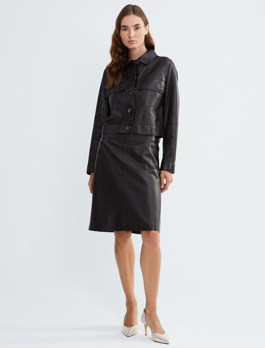 Valmenti Kadın Turuncu Hakiki Deri Ceket