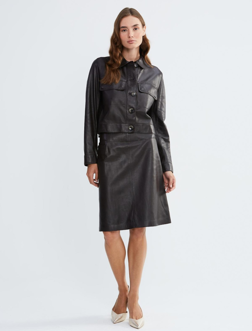 Valmenti Kadın Acı Kahve Hakiki Deri Ceket