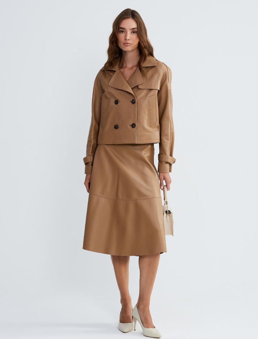 Valmenti Kadın Bakır Hakiki Deri Ceket Valmenti Kadın Bakır Hakiki Deri Ceket