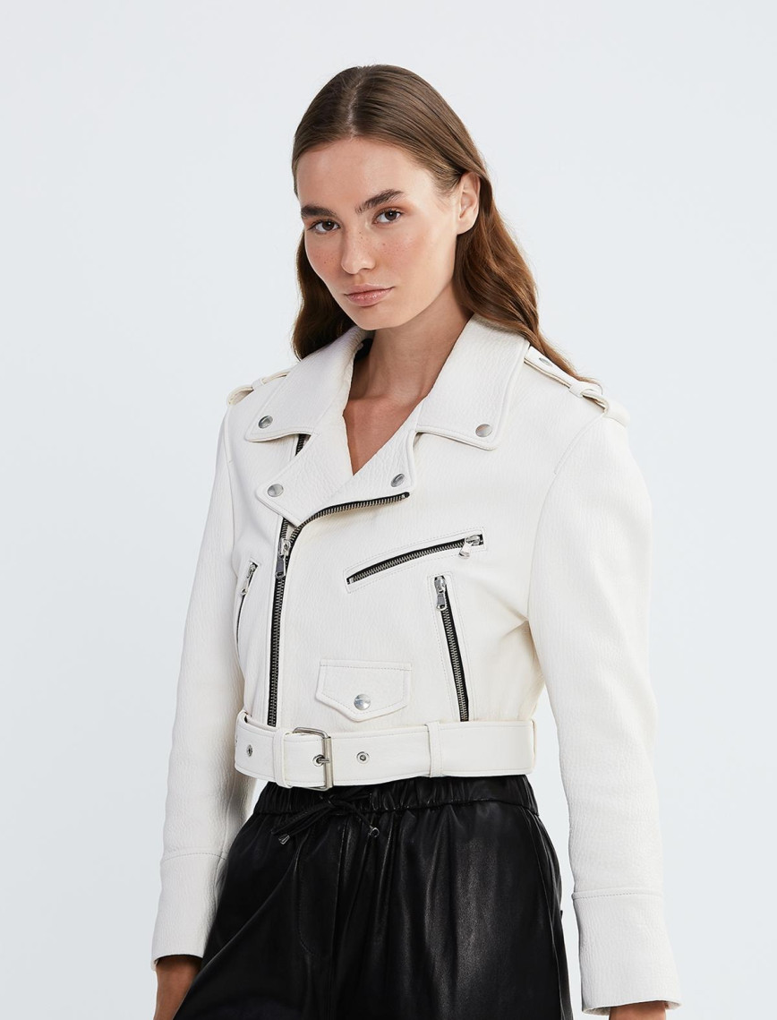 Valmenti Kadın Beyaz Hakiki Deri Deri Mont Valmenti Kadın Beyaz Hakiki Deri Deri Mont