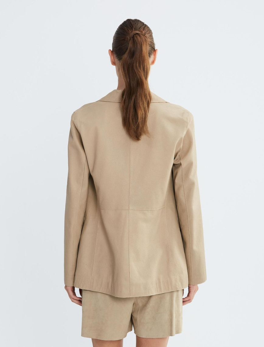 Valmenti Kadın Bej Hakiki Deri Ceket Valmenti Kadın Bej Hakiki Deri Ceket