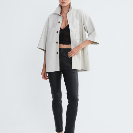 Valmenti Kadın Kırık Beyaz Hakiki Deri Deri Gömlek Valmenti Kadın Kırık Beyaz Hakiki Deri Deri Gömlek