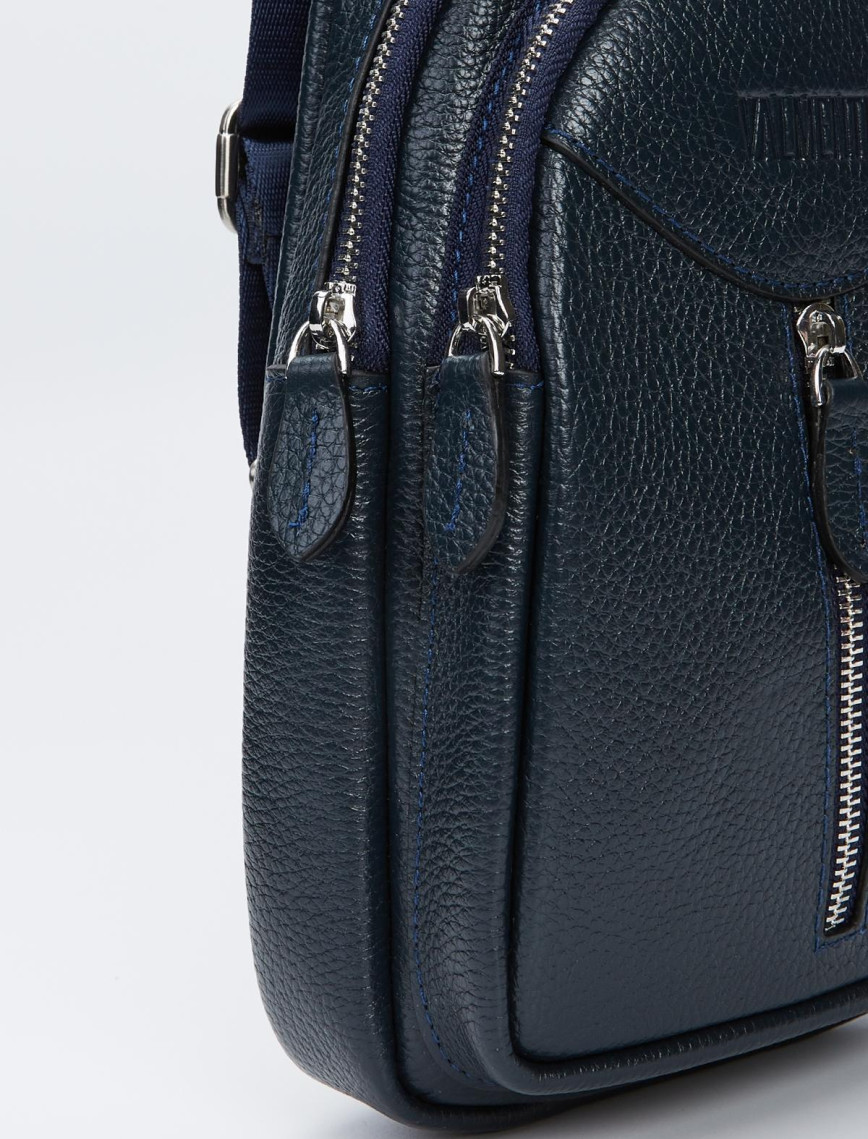 Valmenti Unisex Lacivert Hakiki Deri GÜNLÜK Çanta